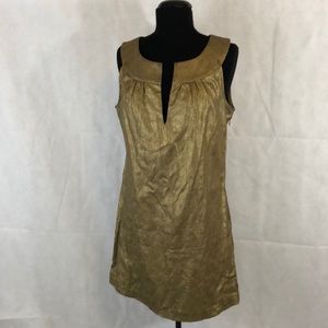 Renee C sleeveless gold brocade dress sz Large